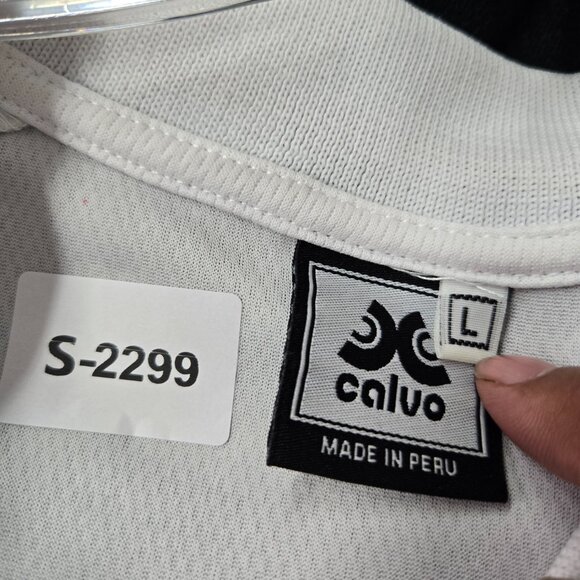 VINTAGE Peru Men Jersey Large White Logo 17 Calvo Home‎ 1986-87 Soccer - Picture 9 of 10